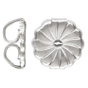 6 Stück - 9 mm extra große Ohrring zurück Sterling Silber schwere Ohrring Unterstützung .925 Massiv Sterling Silber. Jumbo Clutch für Ohrstecker