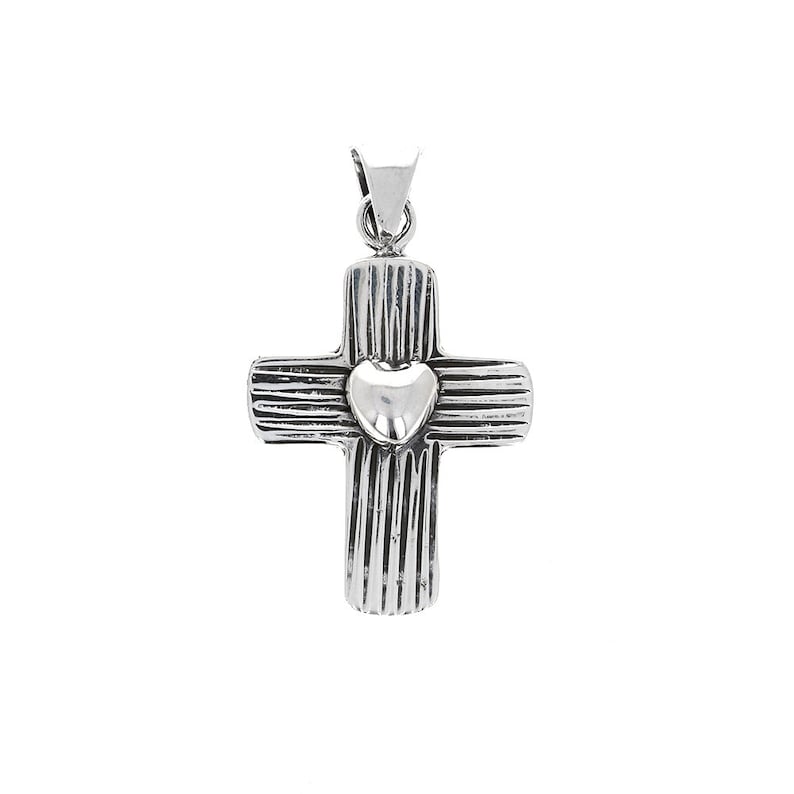 PX-144 Sterling Silver Cross Pendant Heart on a Cross Pendant PX-144 Sterling Silver Cross Pendant Heart on a Cross Pendant