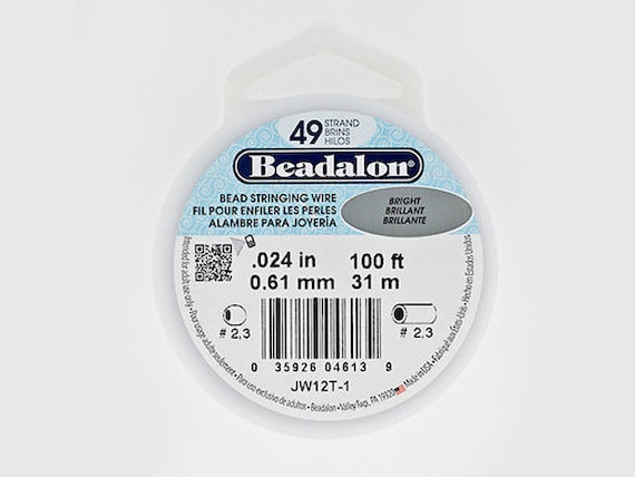 Beadalon 49 Strand Beading Wire, .024in 30ft & 100ft Spools