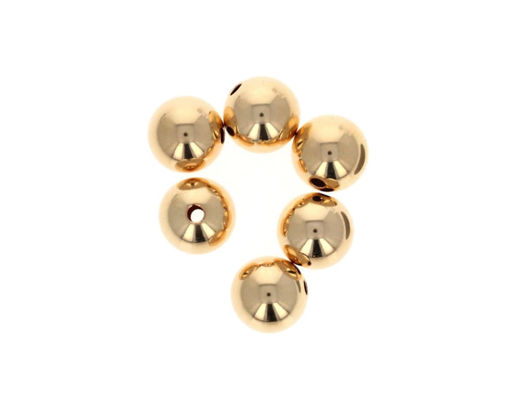 6pc, 10mm, Gold Filled Beads, Large Gold, 10mm Beads, Made in USA 14/20