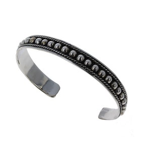 Sterling Silver Braided Cuff with Milgrain, 925, Silver Cuff, Milgrain Bracelet , B12317