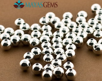 1000 - 6mm Beads, 6mm Sterling Silver Beads, Round Seamless Beads, High Polished 6mm Beads, Plain Medium Size Silver Balls, .925 Pure