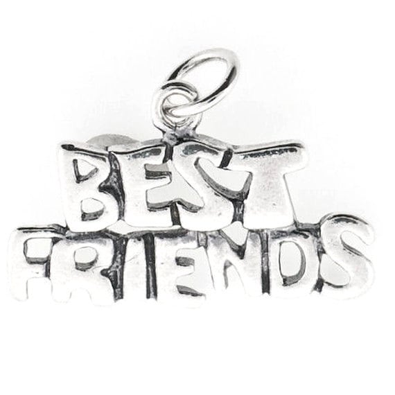 Best Friends Charm Sterling Silver Best Friends Pendant .925 Etsy