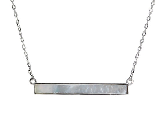 Mother of pearl bar cheap necklace
