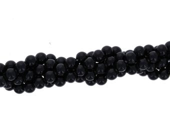 6mm Black Onyx, Round Beads, Onyx Agate Strand, Stones by the Strand, Polished Stone Beads, 15 inch Strand, Small Beads, Wholesale