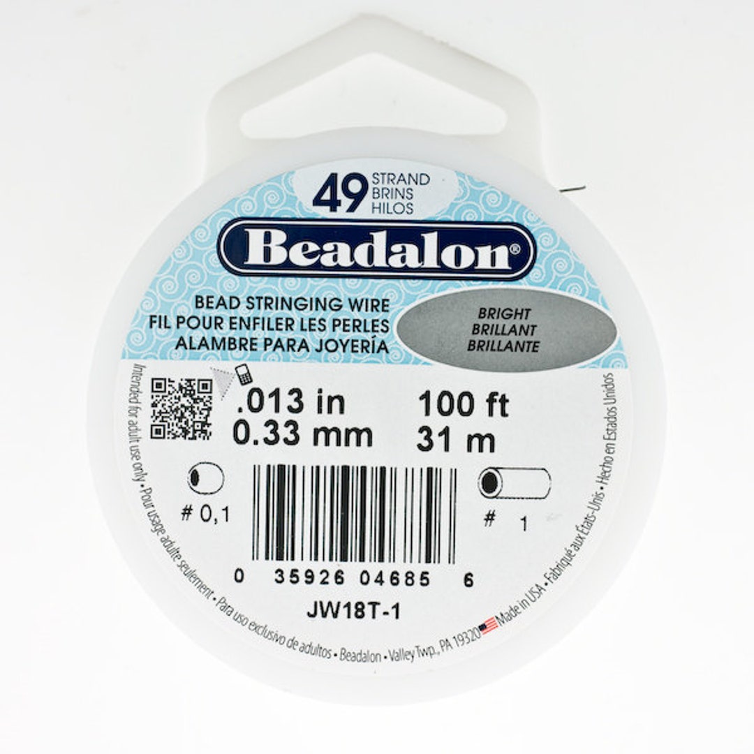 Beadalon 49 Strand Beading Wire .013, 30foot & 100 Foot Spools. Bead