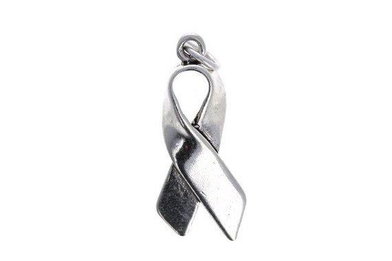 Awareness Ribbon Charm Pendant Antiqued Sterling Silver Awareness Ribbon Charm Pendant Antiqued Sterling Silver