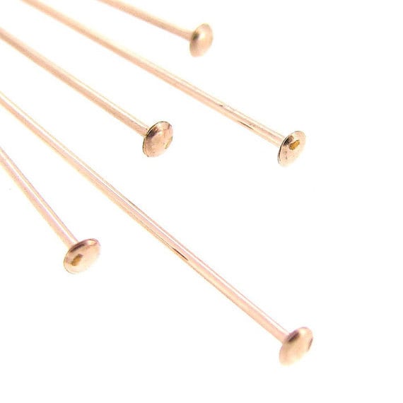 Gold Head Pins, 25pc Gold Filled 1.5 inch Head Pin, 24gauge, 14kt  Goldfilled Domed Pins, Nail Head Pin, Jewelry Earring Findings