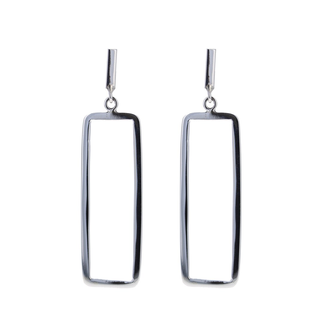 ◇MIDNIGHT MOMENT.◇ rectangle mini earring silver MIDNIGHT MOMENT