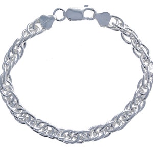 925 Sterling Silber, gewebt Kabel Armband