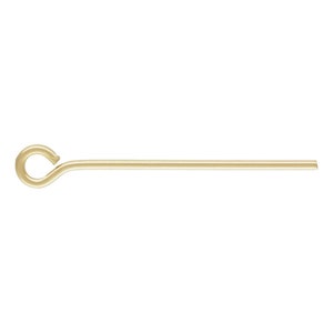 May include: Gold-toned head pin with a loop at one end. The pin is straight and measures approximately 1 inch in length.