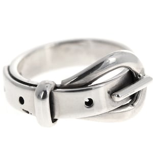 Sterling Silver Buckle Ring, 5mm Band, Belt Ring, Novelty Ring, .925 Sterling Silver, Western Jewelry, Genuine Silver