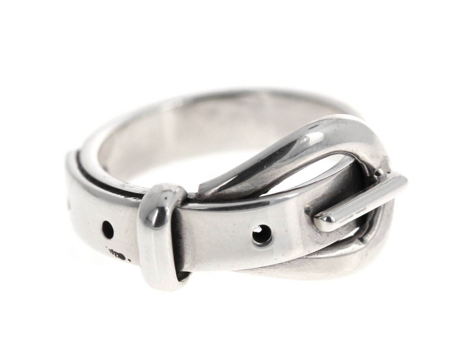 Sterling silver top buckle ring
