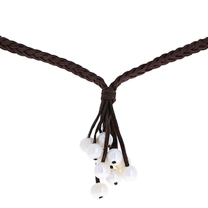 Perle et Suède RAS de cou perles d’eau douce véritable daim cordon noir marron gris