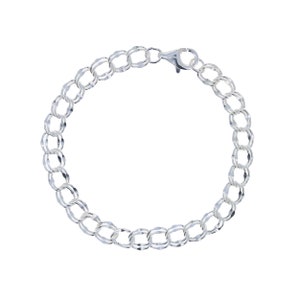 May include: A silver chain bracelet with a lobster clasp.