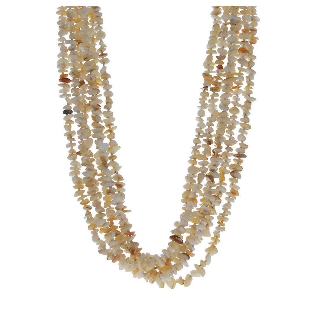 Mother of Pearl Chipped Necklace, High Polished, Natural