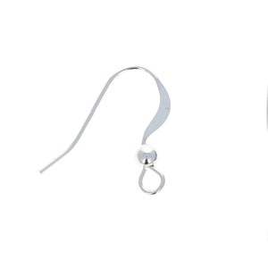 50pc, Sterling Silver Ear Wires, Ear Wires, Wire Hooks, 925 Sterling Silver, Ear Hooks with a 3mm Bead, Wholesale Earring Wires, SS102