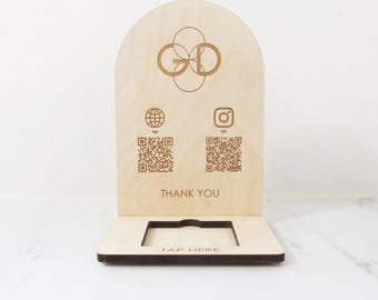 Payment Reader Display - Social Media QR Code - Craft Show Sign - Vendor - Business Branding - Markets
