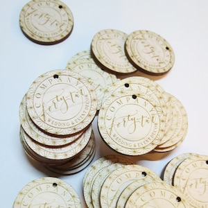 Custom Engraved Wood Tags – Maple, Cherry, Walnut (1.5 x 1.5)