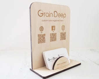 Card Display - Social Media QR Codes - Craft Show Sign - Vendor - Small Business Branding - Markets