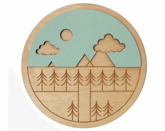 Wood Wall Art - Hike Maple - 12"