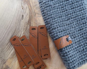 Custom Tags - Faux Leather - Knitting – Laser Engraved, Sewing Labels (0.75 x 3)