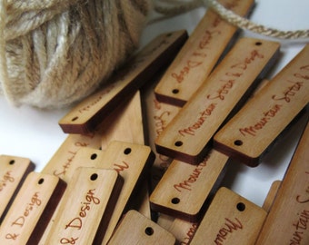 50 - .5 x 2 Custom Wood Tags - Custom Knitting Tags - Wood Gift Tags