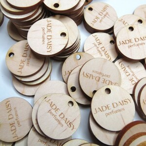 Custom Maple Wood Tags - Laser Engraved, Personalized Knitting Tags (1 x 1)