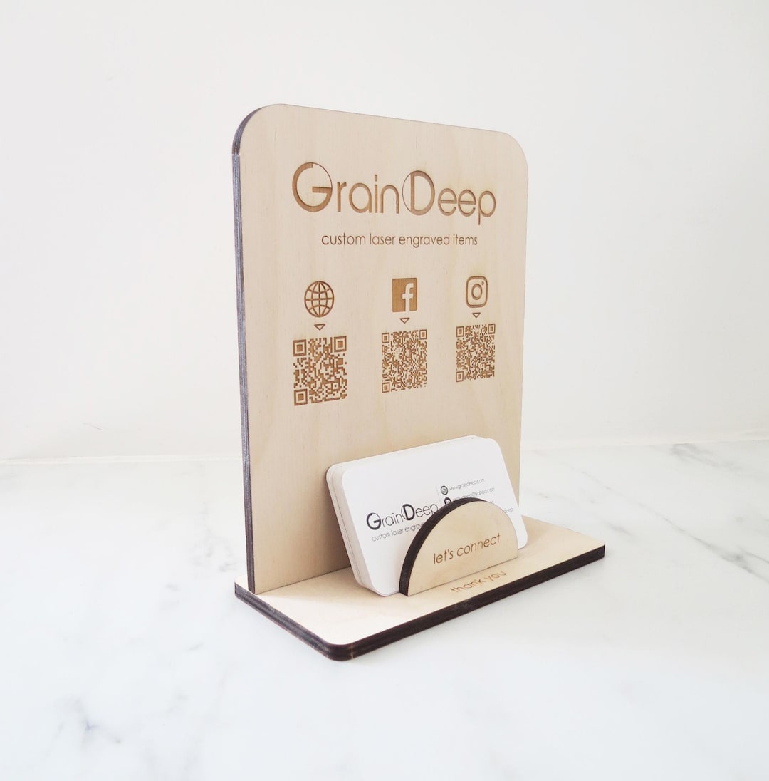 Card Display - Social Media QR Codes - Craft Show Sign - Vendor - Small ...