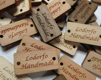 50 - .5 x 1 Custom Wood Tags - Custom Knitting Tags - Wood Gift Tags