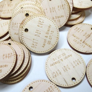 1.5 x 1.5 Wedding Tags Custom Wedding Tags Wood Wedding Tags image 3