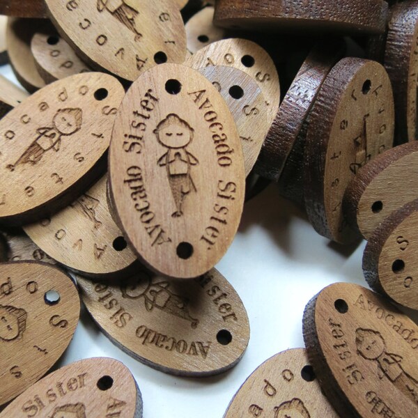75 - .5 x 1 Custom Wood Tags - Custom Knitting Tags - Wood Gift Tags