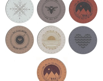 2 Inch Round Patches - Faux Leather Patches