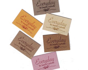 Custom Faux Suede Knitting Tags - Laser Engraved - Personalized Sewing Labels - Crafting Supplies (1x1.5 inches)