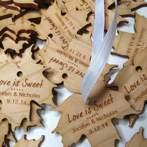 2 x 2 Maple Syrup Tags - Custom Wedding Tags - Wood Wedding Tags