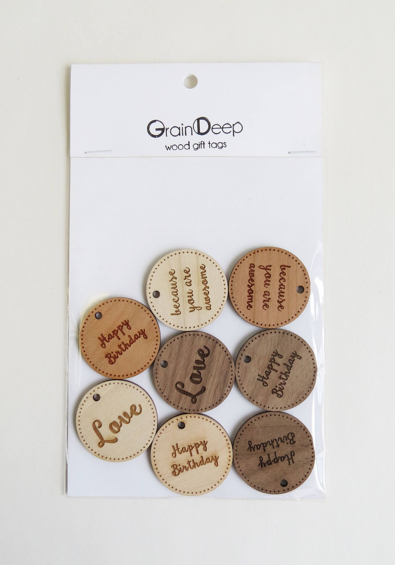 Wood Gift Tags Pack of 8 Assorted Gift Tags Etsy