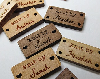 25 - .5 x 1 Custom Wood Tags - Knitting Tags - Wood Tags