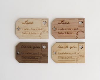 1.25 x 2  Custom Wood Tags - Gift Tags - Wedding Tags