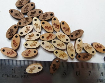 50 - 0.25 x 0.5 Custom Wood Tags - Custom Jewelry Tags - Jewelry Blanks
