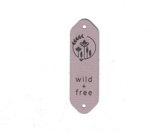 0.75 x 2.5 Faux Leather Knitting Tags - Labels - Fold Over Labels