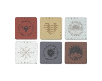 Quadratische 4,5 cm Patches - Aufnäher aus Kunstleder