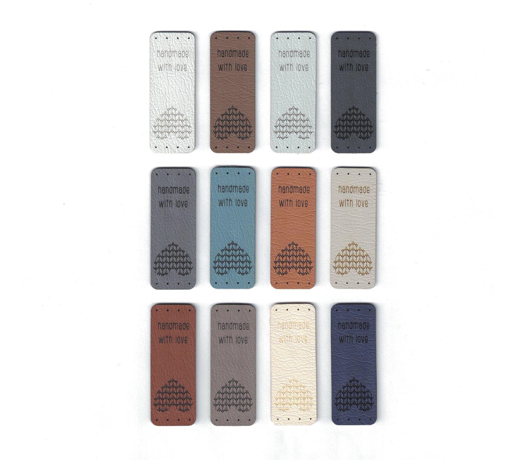 0.75 x 2 Custom Knitting Tags - Faux leather - faux leather Knitting …