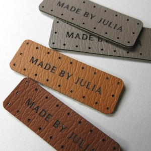 0.5 x 1.5 Custom Knitting Tags Faux Leather Faux leather Knitting Tags image 1