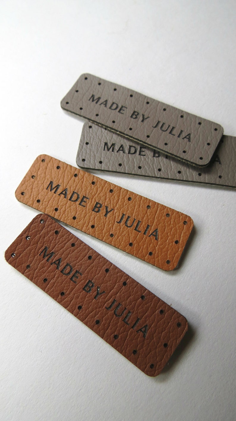 0.5 x 1.5 Custom Knitting Tags Faux Leather Faux leather Knitting Tags image 1