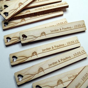 0.5 x 3 Custom Wood Tags Gift Tags Wedding Tags image 2