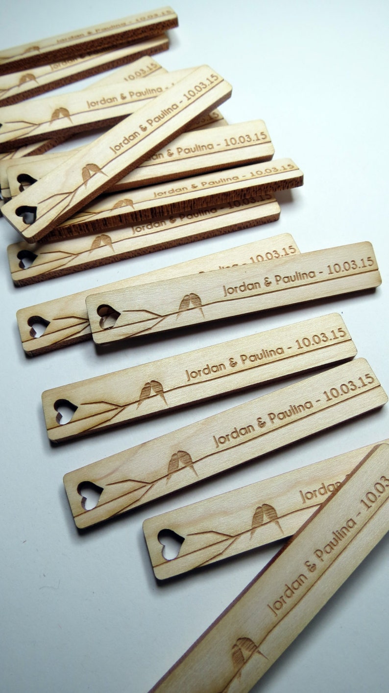 0.5 x 3 Custom Wood Tags Gift Tags Wedding Tags image 2