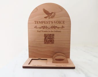 Card Display - Social Media QR Codes - Craft Show Sign - Vendor - Small Business Branding - Markets