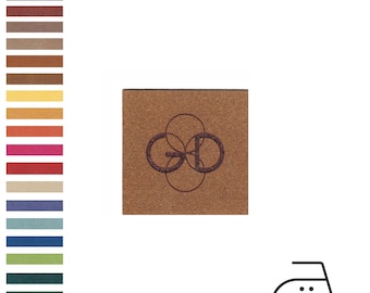 Custom Iron On - Faux Leather Patch - Personalized Labels - Tags