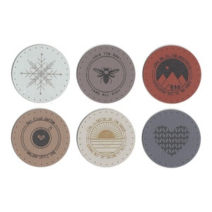 2 Inch Round Patches Faux Leather Patches image 1