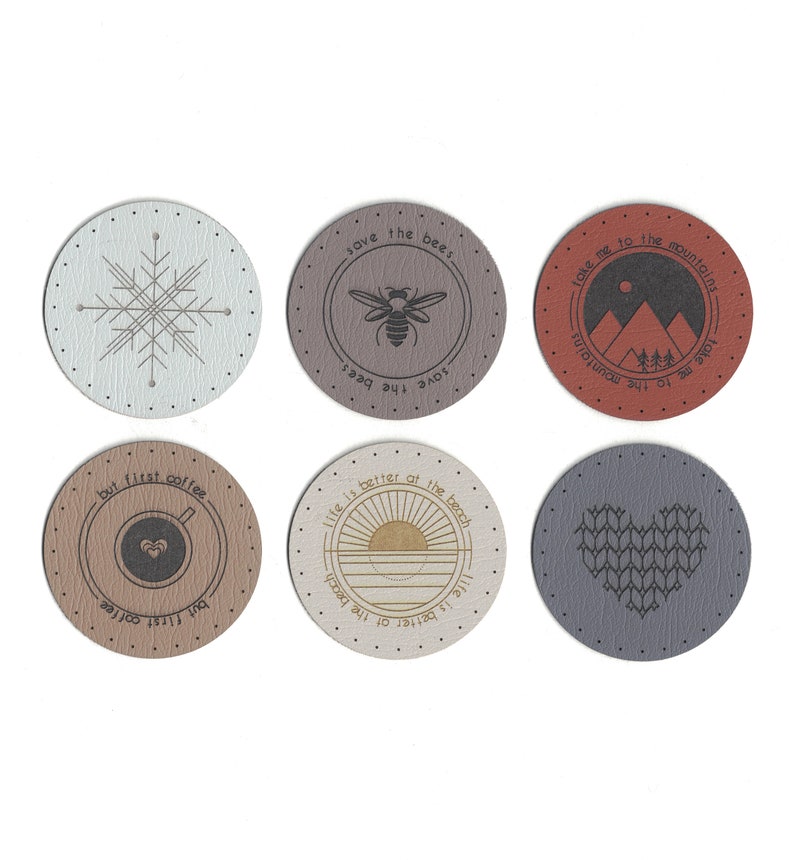 2 Inch Round Patches Faux Leather Patches image 1